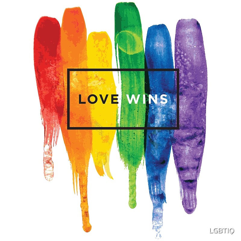 Download "Watercolor LGBT Love Wins Rainbow Paint Typographic ...