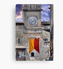 Cortona Tuscany clock tower Canvas Print