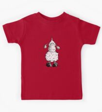 Cute And Fluffy Woolly Sheep Cartoon Kids Tee