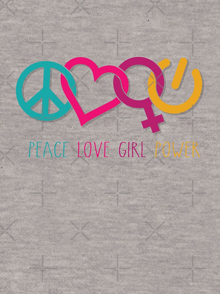 Peace Love Girl Power Symbol Multicolor by jitterfly