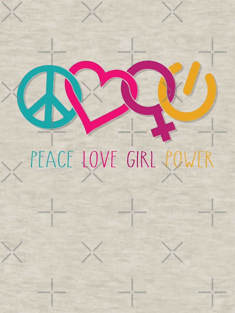 Peace Love Girl Power Symbol Multicolor by jitterfly