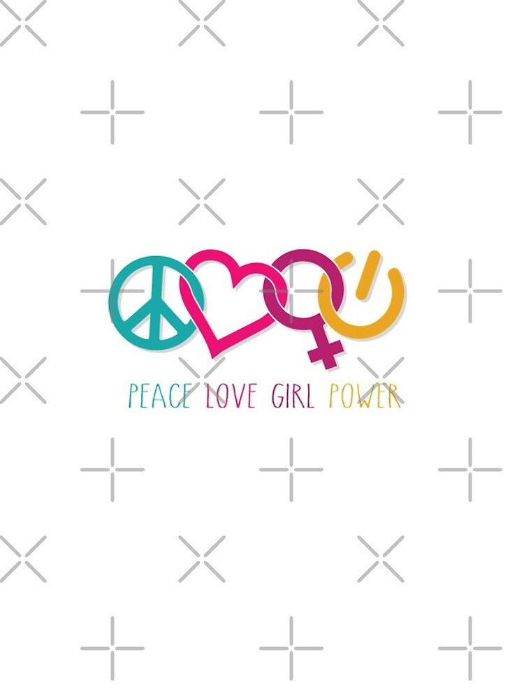Peace Love Girl Power Symbol Multicolor by jitterfly