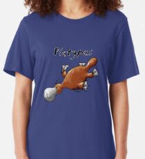Cute Platypus Cartoon Slim Fit T-Shirt