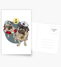 Nautic Pugs Postcards