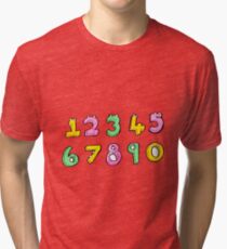 cartoon numbers Tri-blend T-Shirt