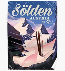Sölden Austria vintage ski poster Poster