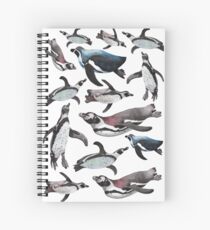 Swimming Penguin Pattern Spiral Notebook