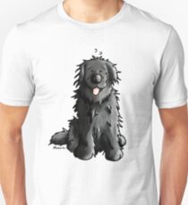 Black Newfoundland Dog Cartoon Unisex T-Shirt