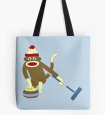 Sock Monkey Curling Tote Bag