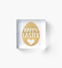 GOLDEN EGG - HAPPY EASTER Acrylic Block