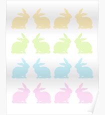 Schöne bunte Osterhasen Poster