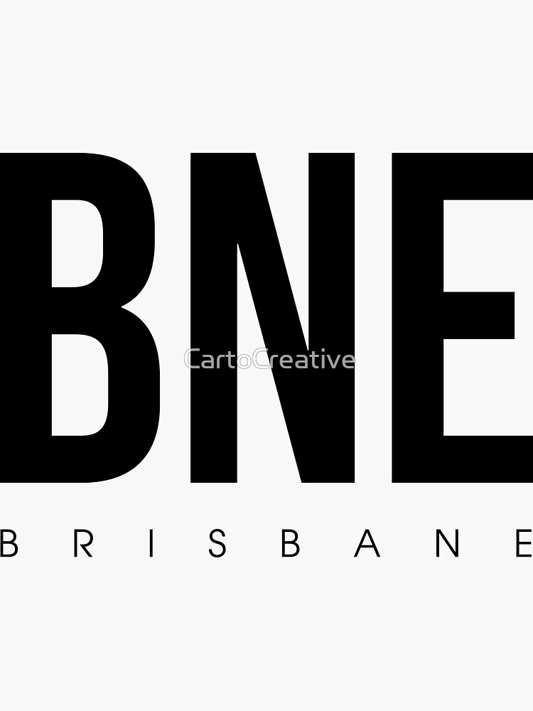 bne brisbane airport code sticker by cartocreative redbubble
