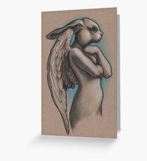 Bunny Angel Statue Greeting Card