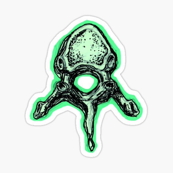 Bright Green Human Vertebrae Sticker