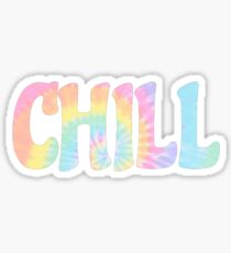 CHILL - tie dye trippy hippie rainbow Sticker
