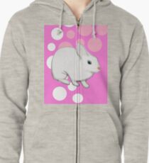 Osterhasen-Kaninchen-Rosa Hoodie mit Reißverschluss