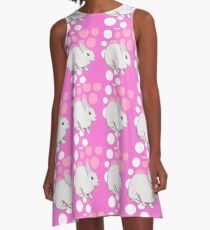Osterhasen-Kaninchen-Rosa A-Linien Kleid