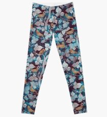 Vögel in Blau Leggings