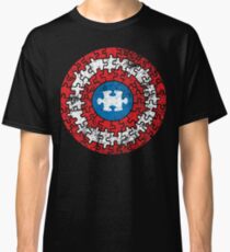 Autism Awareness Captain Autism Puzzle Shield Classic T-Shirt