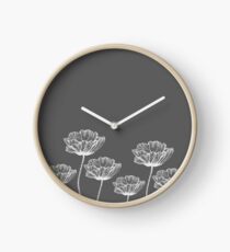 poppy graphic spring design nature illustration flower grey Clock