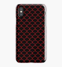 Mermaid Scales Red On Black iPhone Case