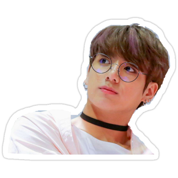  Jungkook with glasses Stickers by Jahnvi Modi Redbubble