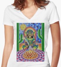 CHANGA WARRIOR Women's Fitted V-Neck T-Shirt