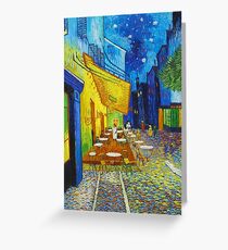 Van Gogh Café Terrace Night Berühmte Gemälde Impressionist Grußkarte