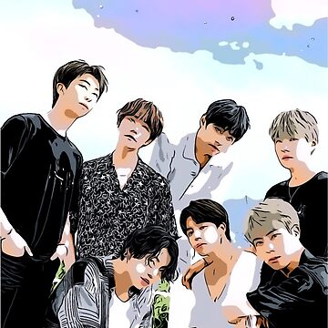 BTS OT7 We Are Bulletproof Watercolor Art Print K-pop Gift 