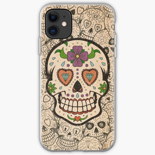 Worn Sugar Skull #2 iPhone Soft Case