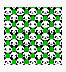 Kawaii Panda Bear Pattern Photographic Print