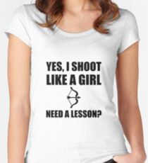 Like A Girl Archery Fitted Scoop T-Shirt