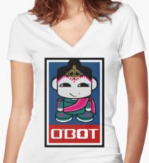 Kata O'BABYBOT Toy Robot 2.0 Women's Fitted V-Neck T-Shirt