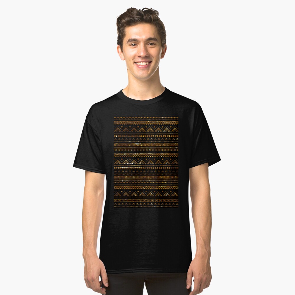 Aztec Black Tinsel Gold Classic T-Shirt