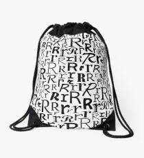 R | Typography (White) Drawstring Bag