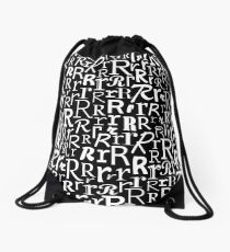 R | Typography (Black) Drawstring Bag