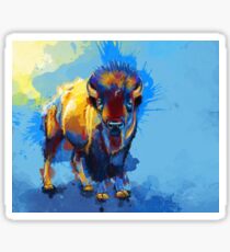 On the Plain - Bison painting Sticker