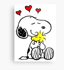 Snoopy Hugging Metal Print