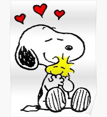 Snoopy Hugging Poster