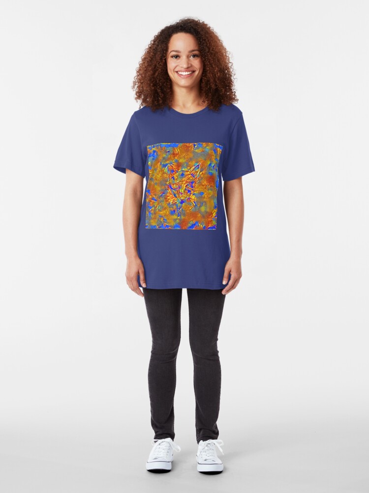 Alternate view of Another Ninja cat hiding #Art Slim Fit T-Shirt