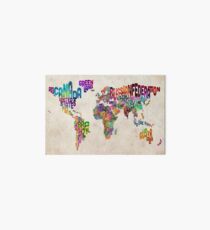 Typography Text Map of the World Map Art Board