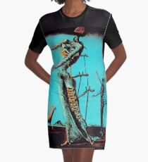 Salvador Dali Burning Giraffe Surreal Famous Painters Graphic T-Shirt Dress