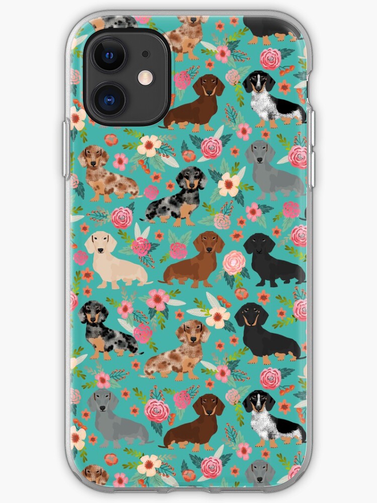 Dachshund dog breed pattern dapple merle black and tan coat colors iPhone 11 case Dachshund dog breed pattern dapple merle black and tan coat colors iPhone 11 case