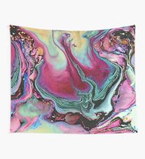 Colorful abstract marbling Wall Tapestry