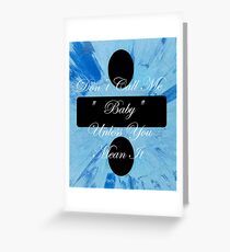 Ed Sheeran "Dive" lyrics Greeting Card