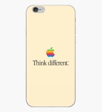 Vintage Apple Logo (rainbow) on Tan Background / Think Different iPhone Case