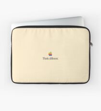 Vintage Apple Logo (rainbow) on Tan Background / Think Different Laptop Sleeve