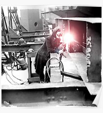 Vintage Female Worker with Oxy-Fuel Cutter Poster