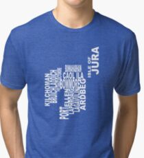 Islay Distillery Map Tri-blend T-Shirt