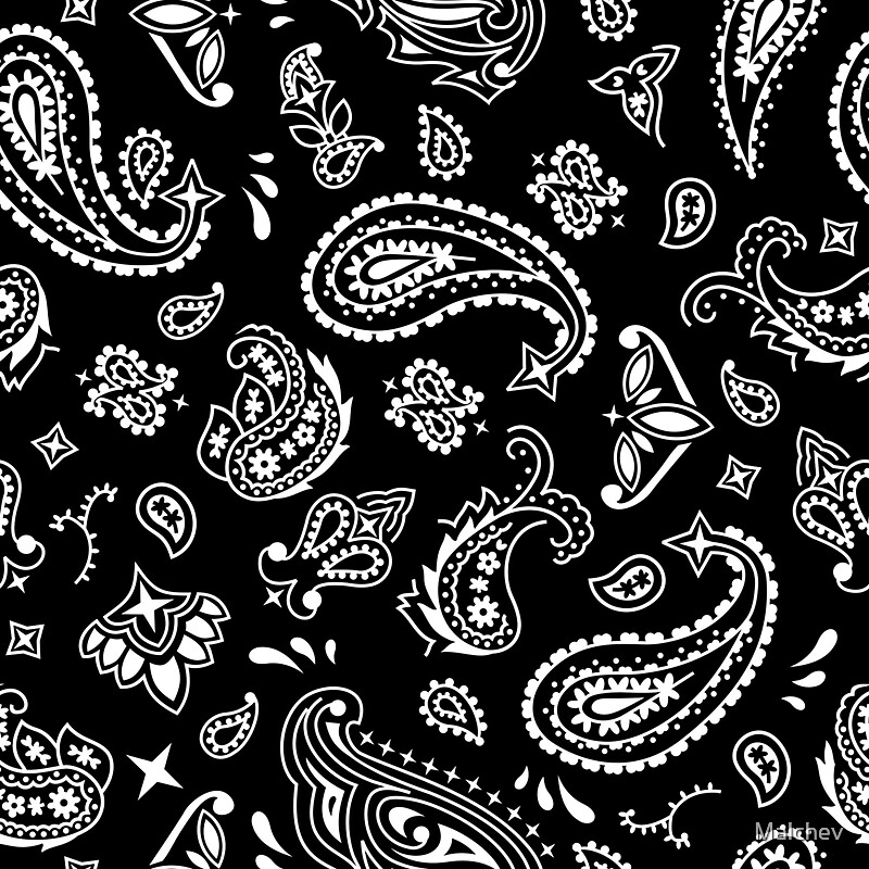 quot Bandana Seamless Pattern Black quot Stickers by Malchev Redbubble